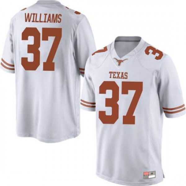 Mens University of Texas #37 Michael Williams Replica Player Jersey White